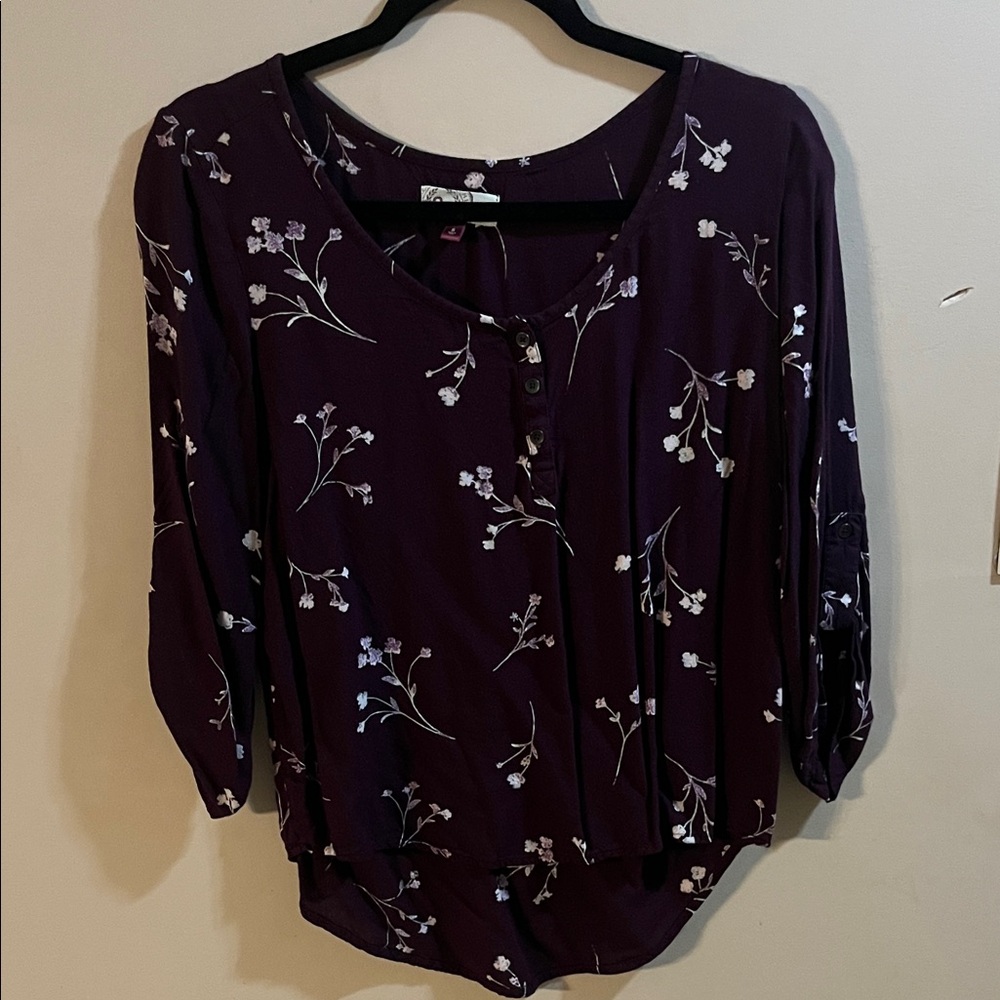 SO Purple Floral Women's Blouse